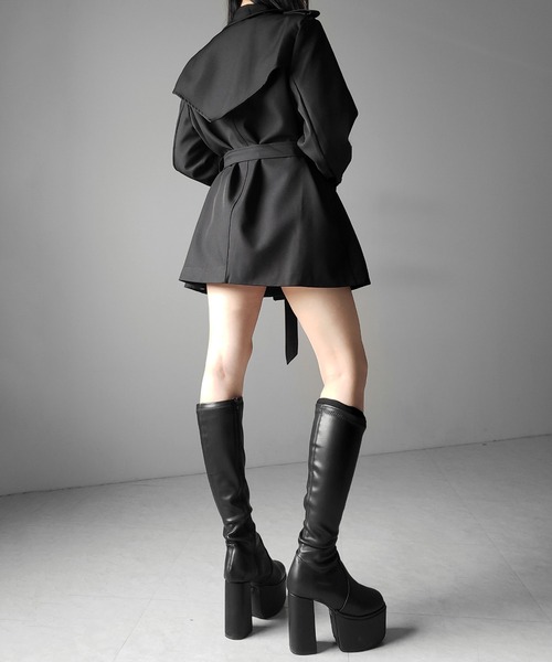 me+em select(ミームセレクト)の「【 2color 】ウエストマークレディミドルトレンチコート / waistmark lady middle trench coat(トレンチコート・レディース・ベージュ/ブラック・FREE)」の14枚目の写真