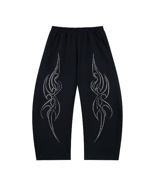 SUPPLIER(サプライヤー)の「スエットパンツ|Tribal Rhinestone Curve Sweat Pants|SUPPLIER(スウェットパンツ・メンズ・ブラック/ピンク・MEDIUM/LARGE/X-LARGE/SMALL)」の2枚目の写真