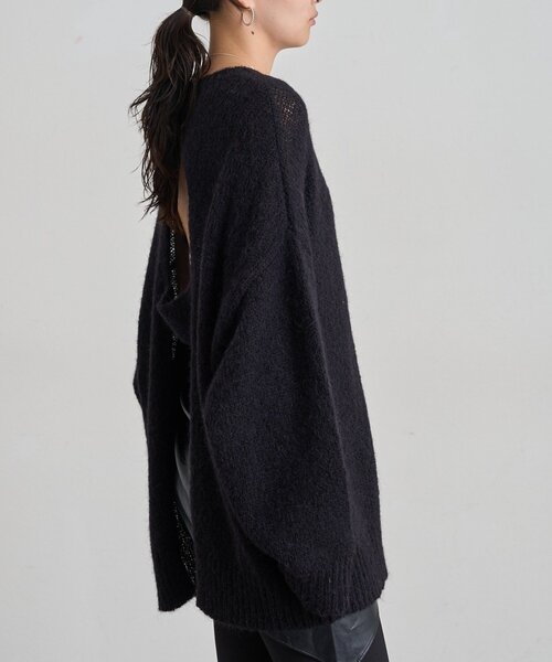 LOUNGEDRESS(ラウンジドレス)の「バックシャンニット(ニット/セーター・レディース・レッド/ブラック・FREE)」の6枚目の写真