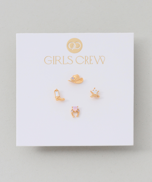 journal standard L'essage(ジャーナルスタンダードレサージュ)の「Girlscrew/ガールズクルー Cowgirl Stud Set ピアス(ピアス(片耳用)・レディース・ゴールド・FREE)」の2枚目の写真