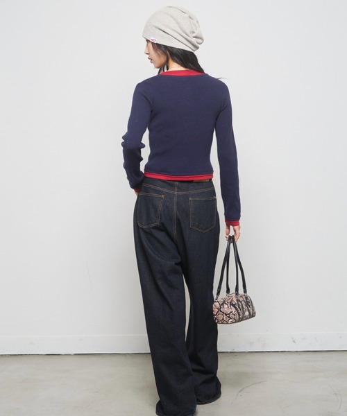 WHO'S WHO gallery(フーズフーギャラリー)の「【WEB限定】レイヤードヘンリーニット(ニット/セーター・レディース・ネイビー/グレー/ブラック・FREE)」の16枚目の写真