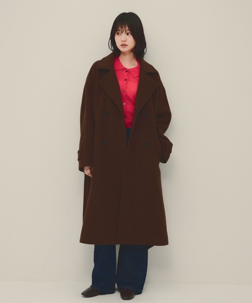 eL(エル)の「【eL】Wool 100 LongCoat/1068021(その他アウター・レディース・ネイビー/グレー/ブラウン・FREE)」の3枚目の写真