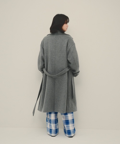eL(エル)の「【eL】Wool 100 LongCoat/1068021(その他アウター・レディース・ネイビー/グレー/ブラウン・FREE)」の6枚目の写真