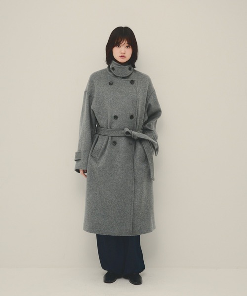 eL(エル)の「【eL】Wool 100 LongCoat/1068021(その他アウター・レディース・ネイビー/グレー/ブラウン・FREE)」の8枚目の写真