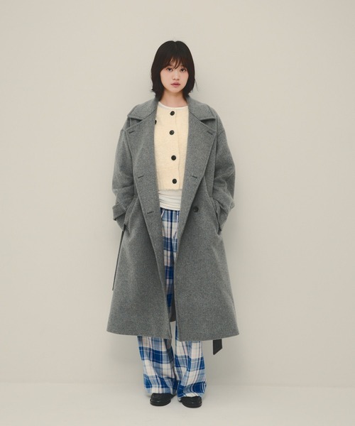 eL(エル)の「【eL】Wool 100 LongCoat/1068021(その他アウター・レディース・ネイビー/グレー/ブラウン・FREE)」の4枚目の写真