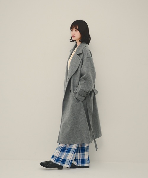 eL(エル)の「【eL】Wool 100 LongCoat/1068021(その他アウター・レディース・ネイビー/グレー/ブラウン・FREE)」の5枚目の写真