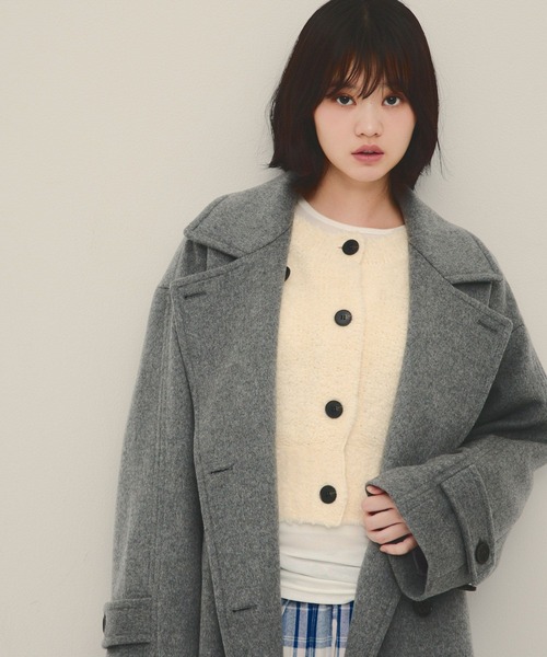 eL(エル)の「【eL】Wool 100 LongCoat/1068021(その他アウター・レディース・ネイビー/グレー/ブラウン・FREE)」の7枚目の写真