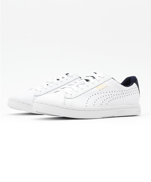 PUMA(プーマ)の「PUMA(プーマ)コートスターCRAFTD/359977(スニーカー・レディース・グリーン系その他/ネイビー/レッド・24/23h/24h)」の2枚目の写真
