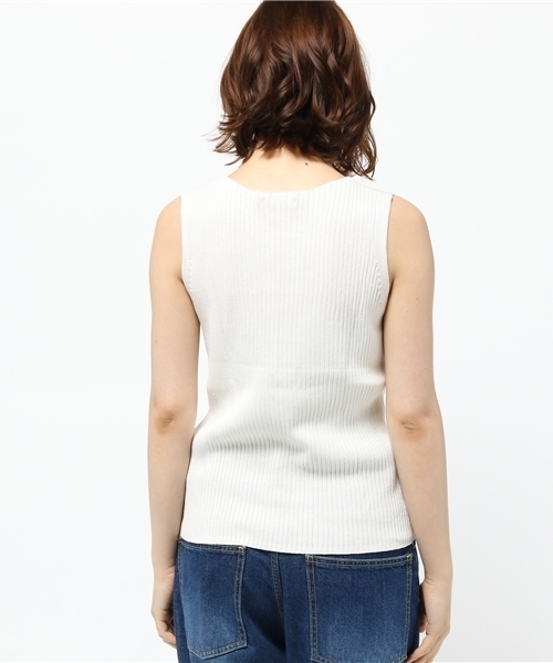 RODEO CROWNS WIDE BOWL（ロデオクラウンズワイドボウル）の「Vネック リブニット タンクトップ（タンクトップ・レディース・オフホワイト/トップグレー/ピンク・SMALL/MEDIUM）」の6枚目の写真