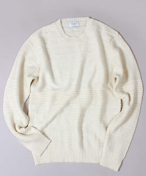 ESSENTIAL GARMENT MEN'S BIGI（エッセンシャルガーメントメンズビギ）の「【渡部篤郎さん着用 メンズクラブ12月号 掲載商品】クルーネックニット/パネルリンクス柄（ニット/セーター・メンズ・カーキ/ホワイト/ネイビー・L/S/M）」の21枚目の写真