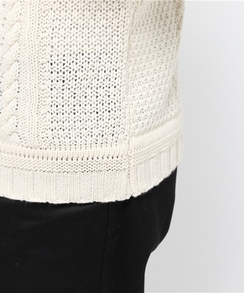 Revo.（レボ）の「Revo. ケーブル編み クルーネック ニット（ニット/セーター・メンズ・ネイビー/アイボリー/カーキ/ブラック/ワインレッド/グレー・1/2）」の19枚目の写真