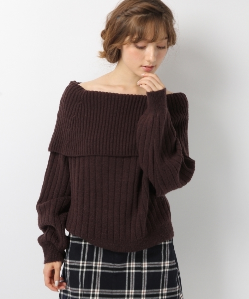 Heather（ヘザー）の「ケープオフショルニット　734970（ニット/セーター・レディース・ホワイト/ベージュ系その他/ブラウン系その他・ONE SIZE）」の3枚目の写真