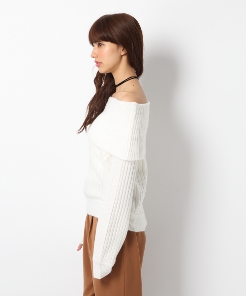 Heather（ヘザー）の「ケープオフショルニット　734970（ニット/セーター・レディース・ホワイト/ベージュ系その他/ブラウン系その他・ONE SIZE）」の8枚目の写真