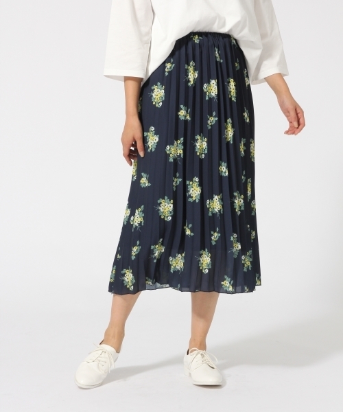 GLOBAL WORK（グローバルワーク）の「ジョーゼットプリーツスカート/743015（スカート・レディース・グレー系その他/ライトブルー/ネイビー/ブルー系その他・LARGE/MEDIUM）」の4枚目の写真