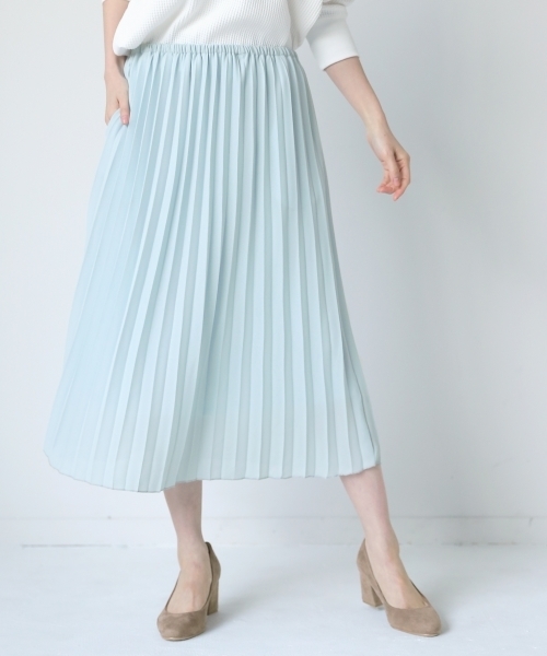 GLOBAL WORK（グローバルワーク）の「ジョーゼットプリーツスカート/743015（スカート・レディース・グレー系その他/ライトブルー/ネイビー/ブルー系その他・LARGE/MEDIUM）」の3枚目の写真