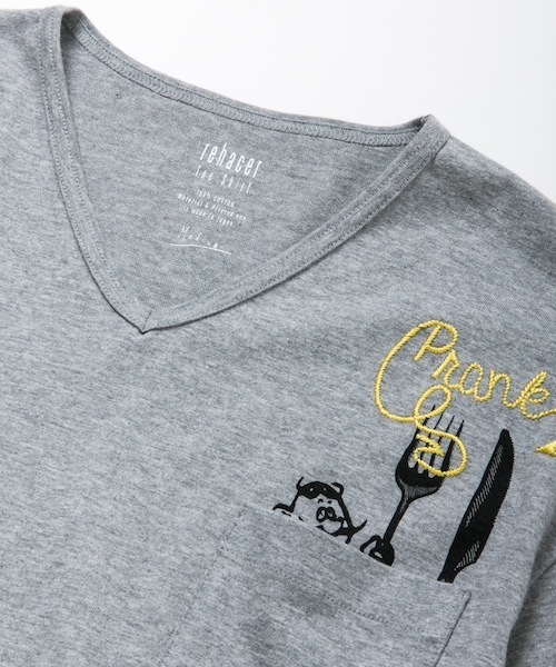 rehacer STAND（レアセルスタンド）の「Crank pocket T on Japan made body（Tシャツ/カットソー・メンズ・ホワイト/ブラック/グレー・LARGE/SMALL/MEDIUM/X-LARGE）」の3枚目の写真