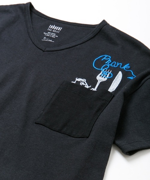 rehacer STAND（レアセルスタンド）の「Crank pocket T on Japan made body（Tシャツ/カットソー・メンズ・ホワイト/ブラック/グレー・LARGE/SMALL/MEDIUM/X-LARGE）」の2枚目の写真