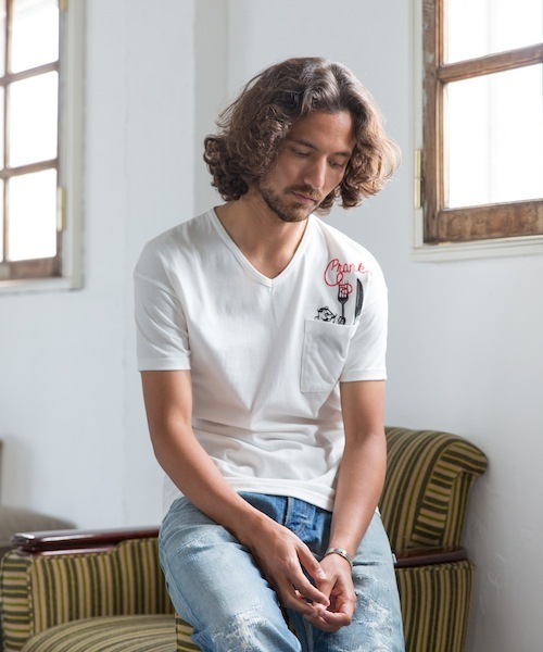 rehacer STAND（レアセルスタンド）の「Crank pocket T on Japan made body（Tシャツ/カットソー・メンズ・ホワイト/ブラック/グレー・LARGE/SMALL/MEDIUM/X-LARGE）」の9枚目の写真