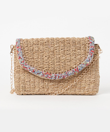 Andemiu | 【ショルダーとクラッチの2WAY】アバカフウチェーンクラッチ751788(ショルダーバッグ)