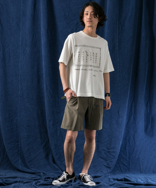 WORK NOT WORK URBAN RESEARCH（ワークノットワークアーバンリサーチ）の「WORK NOT WORK　強撚天竺ビッグプリントTシャツ #3（Tシャツ/カットソー・メンズ・ホワイト・SMALL/LARGE/MEDIUM）」の5枚目の写真