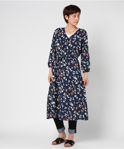 Re Edit リエディ の 今季欠かせないガウンにもなるマルチワンピース 花柄ロングシャツワンピースワンピース マキシワンピース 115cm リエディ シャツワンピース Wear