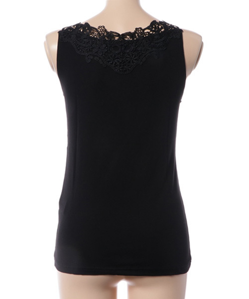 Honeys（ハニーズ）の「レース使いタンクトップ（タンクトップ・レディース・オフホワイト/ブラック/ネイビー/ピンク/グリーン/モカ・M/L）」の9枚目の写真