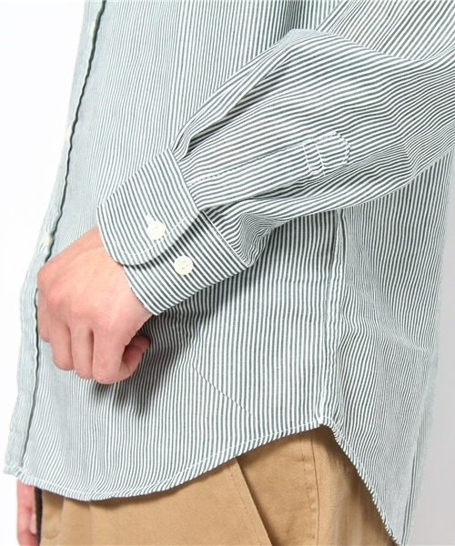 WEGO（ウィゴー）の「ストライプLSシャツ（シャツ/ブラウス・メンズ・ダークグレー/グリーン/ネイビー・MEDIUM/LARGE）」の7枚目の写真