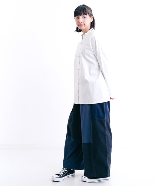 MERLOT（メルロー）の「チャイナボタン長袖シャツ1056（シャツ/ブラウス・レディース・オフホワイト/ブラック/キャメル/ワイン・FREE）」の9枚目の写真