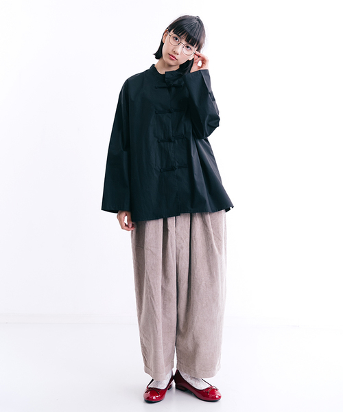 MERLOT（メルロー）の「チャイナボタン長袖シャツ1056（シャツ/ブラウス・レディース・オフホワイト/ブラック/キャメル/ワイン・FREE）」の7枚目の写真