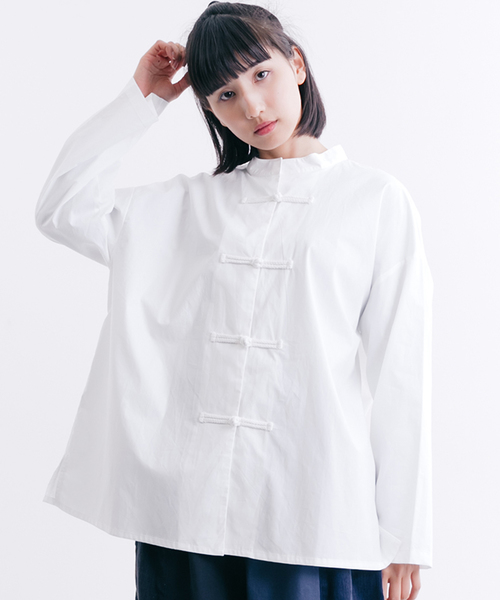 MERLOT（メルロー）の「チャイナボタン長袖シャツ1056（シャツ/ブラウス・レディース・オフホワイト/ブラック/キャメル/ワイン・FREE）」の13枚目の写真