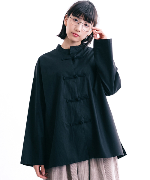 MERLOT（メルロー）の「チャイナボタン長袖シャツ1056（シャツ/ブラウス・レディース・オフホワイト/ブラック/キャメル/ワイン・FREE）」の14枚目の写真