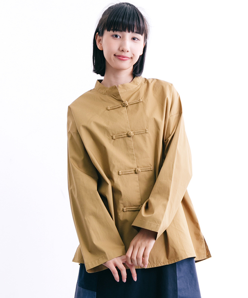 MERLOT（メルロー）の「チャイナボタン長袖シャツ1056（シャツ/ブラウス・レディース・オフホワイト/ブラック/キャメル/ワイン・FREE）」の15枚目の写真