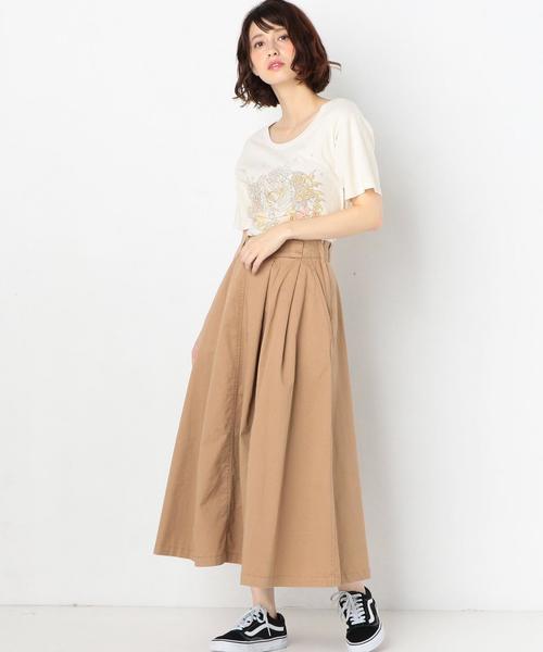 Another Edition（アナザーエディション）の「タックマキシスカート（スカート・レディース・ベージュ/ワインレッド・FREE）」の3枚目の写真