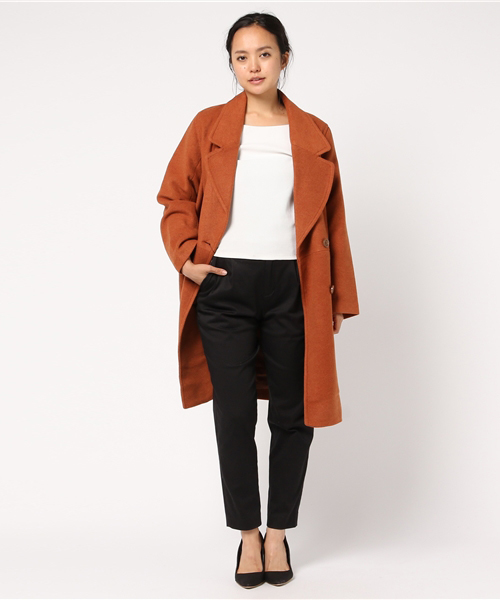 WEGO（ウィゴー）の「WEGO/BIGカラーダブルチェスターコート（チェスターコート・レディース・ネイビー/ライトグレー/キャメル/ライトピンク/サックスブルー/ブラウン・LARGE/MEDIUM）」の15枚目の写真