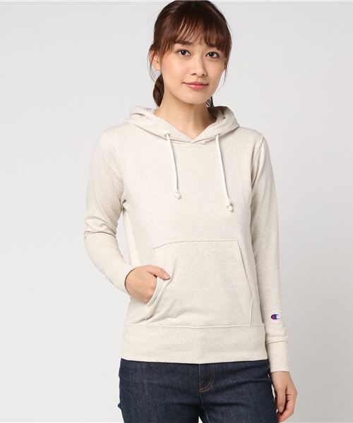 Champion(チャンピオン)の「チャンピオン フーデッド スウェットシャツ CW-K108(パーカー・レディース・クリーム/グレー/ネイビー・M/L/LL/S)」の3枚目の写真