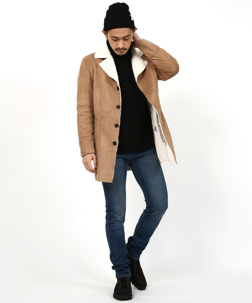 Rocky Monroe(ロッキーモンロー)の「フェイクムートンランチコート(ムートンコート・メンズ・ベージュ/カーキ/キャメル・L/M)」の13枚目の写真