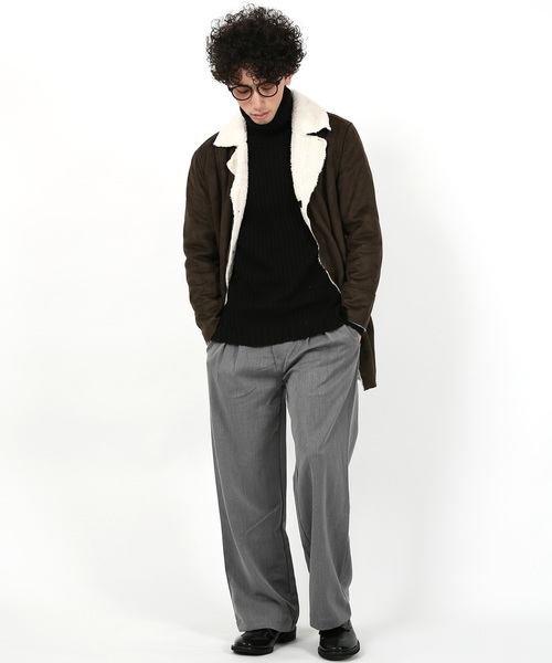Rocky Monroe(ロッキーモンロー)の「フェイクムートンランチコート(ムートンコート・メンズ・ベージュ/カーキ/キャメル・L/M)」の6枚目の写真