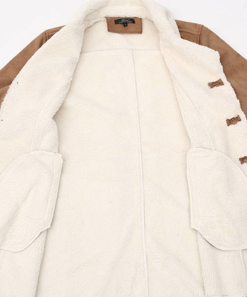 本場アメリカ製★古着 wilson★リアルムートンランチコート 1980's ITALY製 [SALFRA] ムートンコート ミルクティー 実寸(L