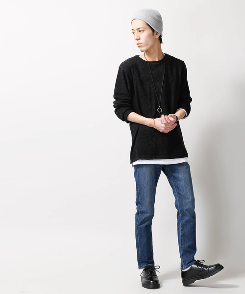 WEGO（ウィゴー）の「WEGO/アクセ付き無地ニットソー（Tシャツ/カットソー・メンズ・ブラック/ネイビー/ブラウン/グレー・SMALL/MEDIUM/LARGE）」の22枚目の写真