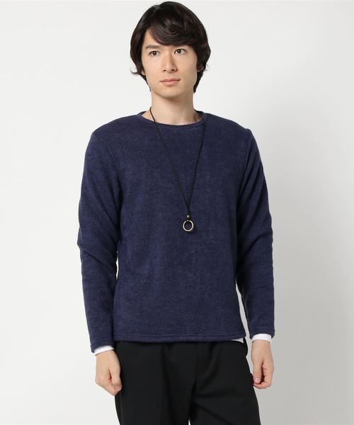 WEGO（ウィゴー）の「WEGO/アクセ付き無地ニットソー（Tシャツ/カットソー・メンズ・ブラック/ネイビー/ブラウン/グレー・SMALL/MEDIUM/LARGE）」の20枚目の写真