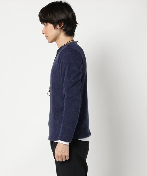 WEGO（ウィゴー）の「WEGO/アクセ付き無地ニットソー（Tシャツ/カットソー・メンズ・ブラック/ネイビー/ブラウン/グレー・SMALL/MEDIUM/LARGE）」の14枚目の写真