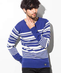 AZ by junhashimoto | AZ by junhashimoto(エーゼイ バイ ジュンハシモト)ランダムボーダーニット(ニット/セーター)