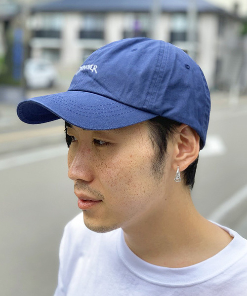 THRASHER（スラッシャー）の「【 THRASHER × Mark Gonzales / スラッシャー×マークゴンザレス 】 コラボ ロー キャップ / LOW CAP（キャップ・メンズ・ライトブルー/ネイビー/インディゴブルー/ホワイト/ブラック・FREE）」の4枚目の写真