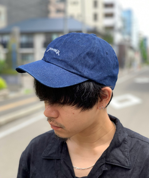 THRASHER（スラッシャー）の「【 THRASHER × Mark Gonzales / スラッシャー×マークゴンザレス 】 コラボ ロー キャップ / LOW CAP（キャップ・メンズ・ライトブルー/ネイビー/インディゴブルー/ホワイト/ブラック・FREE）」の5枚目の写真