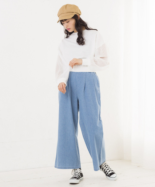 WEGO（ウィゴー）の「WEGO/チュールスリーブスウェット（スウェット・レディース・オフホワイト/ライトピンク/杢グレー/ブルー・FREE）」の19枚目の写真