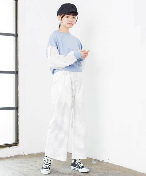 WEGO（ウィゴー）の「WEGO/チュールスリーブスウェット（スウェット・レディース・オフホワイト/ライトピンク/杢グレー/ブルー・FREE）」の16枚目の写真