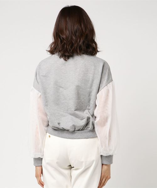 WEGO（ウィゴー）の「WEGO/チュールスリーブスウェット（スウェット・レディース・オフホワイト/ライトピンク/杢グレー/ブルー・FREE）」の5枚目の写真