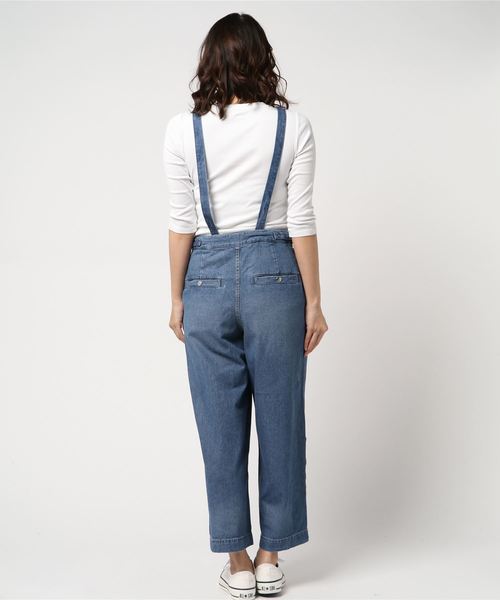 Moname（モナーム）の「サロペット ワイドデニムパンツ（デニム
