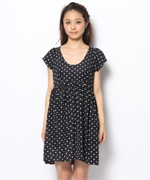 Kastane（カスタネ）の「【Kastane】半袖ギャザーminiOP（ワンピース・レディース・ラベンダー/グリーン/ネイビー・FREE）」の10枚目の写真