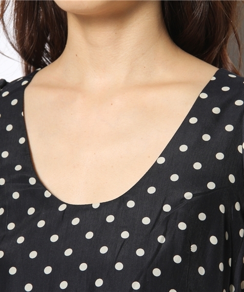 Kastane（カスタネ）の「【Kastane】半袖ギャザーminiOP（ワンピース・レディース・ラベンダー/グリーン/ネイビー・FREE）」の7枚目の写真